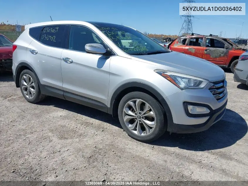 2013 Hyundai Santa Fe VIN: 5XYZUDLA1DG036402 Lot: 12303069