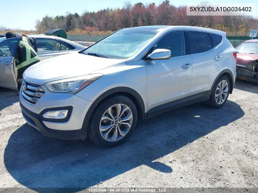 2013 Hyundai Santa Fe VIN: 5XYZUDLA1DG036402 Lot: 12303069