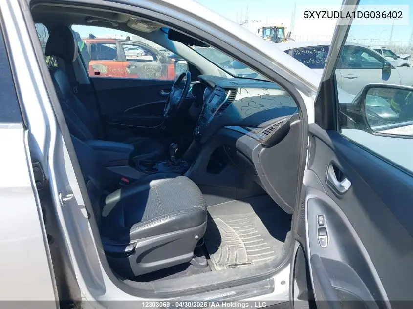 2013 Hyundai Santa Fe VIN: 5XYZUDLA1DG036402 Lot: 12303069