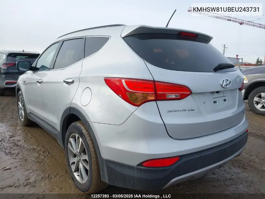 2014 Hyundai Santa Fe VIN: KMHSW81UBEU243731 Lot: 12257393