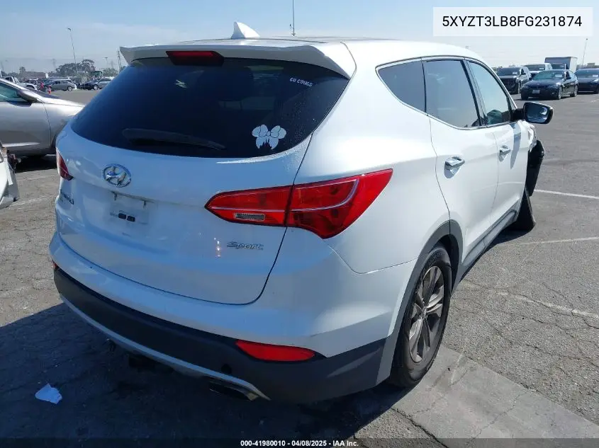 2015 Hyundai Santa Fe Sport 2.4L VIN: 5XYZT3LB8FG231874 Lot: 41980010