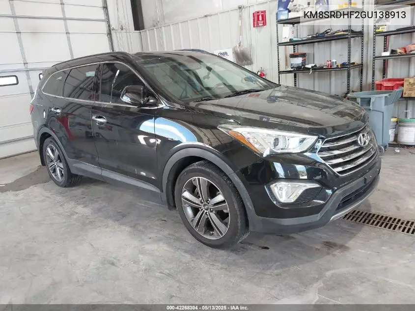 2016 Hyundai Santa Fe Se VIN: KM8SRDHF2GU138913 Lot: 42268304