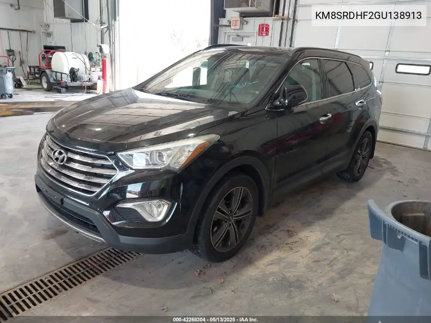 2016 Hyundai Santa Fe Se VIN: KM8SRDHF2GU138913 Lot: 42268304