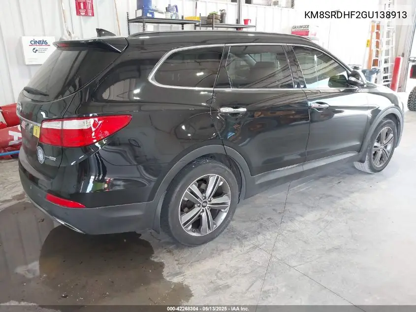 2016 Hyundai Santa Fe Se VIN: KM8SRDHF2GU138913 Lot: 42268304
