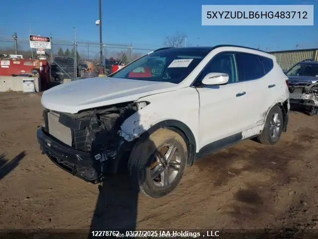 2017 Hyundai Santa Fe Sport VIN: 5XYZUDLB6HG483712 Lot: 12278762