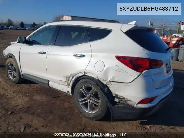 2017 Hyundai Santa Fe Sport VIN: 5XYZUDLB6HG483712 Lot: 12278762
