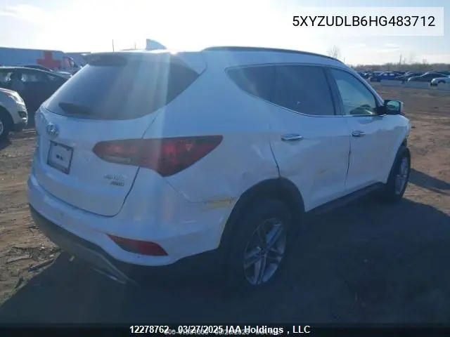 2017 Hyundai Santa Fe Sport VIN: 5XYZUDLB6HG483712 Lot: 12278762