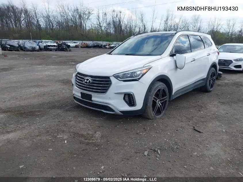 2017 Hyundai Santa Fe Xl Luxury VIN: KM8SNDHF8HU193430 Lot: 12309579