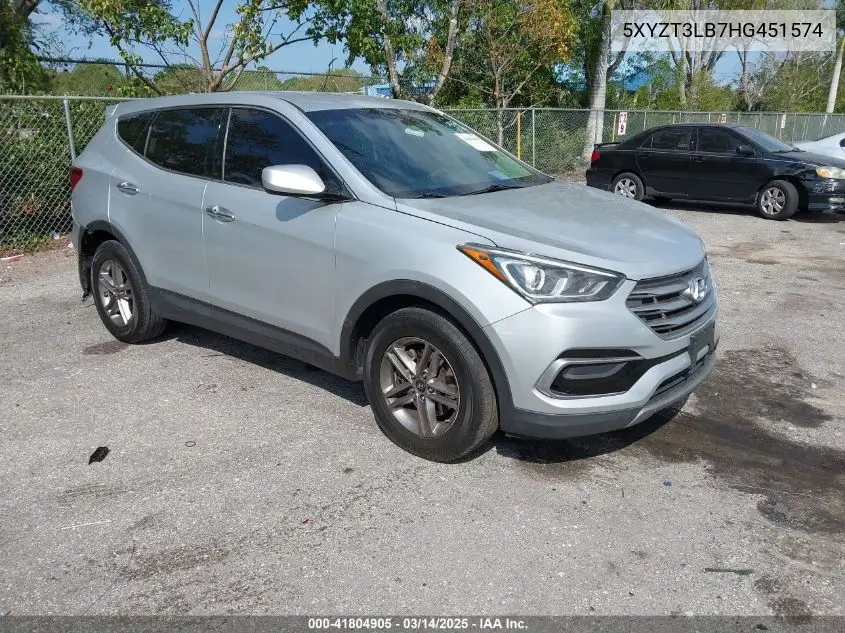 2017 Hyundai Santa Fe Sport 2.4L VIN: 5XYZT3LB7HG451574 Lot: 41804905
