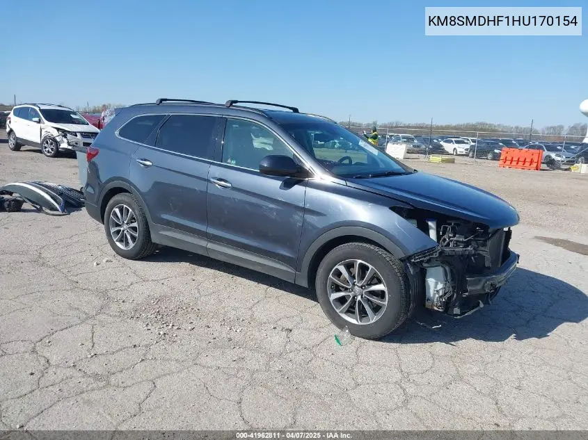 2017 Hyundai Santa Fe Se VIN: KM8SMDHF1HU170154 Lot: 41962811