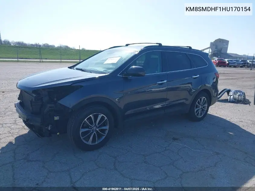 2017 Hyundai Santa Fe Se VIN: KM8SMDHF1HU170154 Lot: 41962811