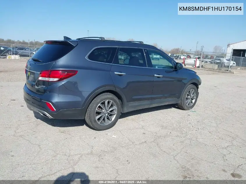 2017 Hyundai Santa Fe Se VIN: KM8SMDHF1HU170154 Lot: 41962811
