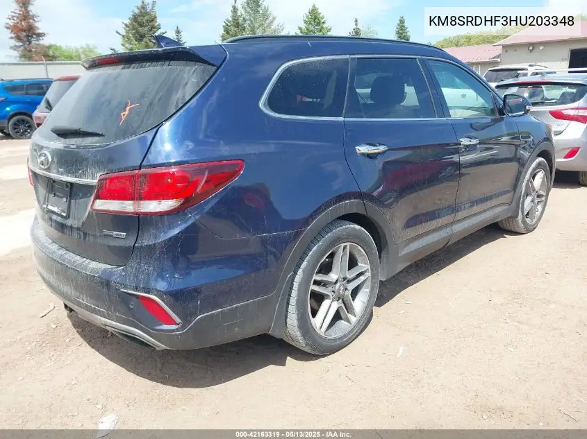 2017 Hyundai Santa Fe Se Ultimate VIN: KM8SRDHF3HU203348 Lot: 42163319