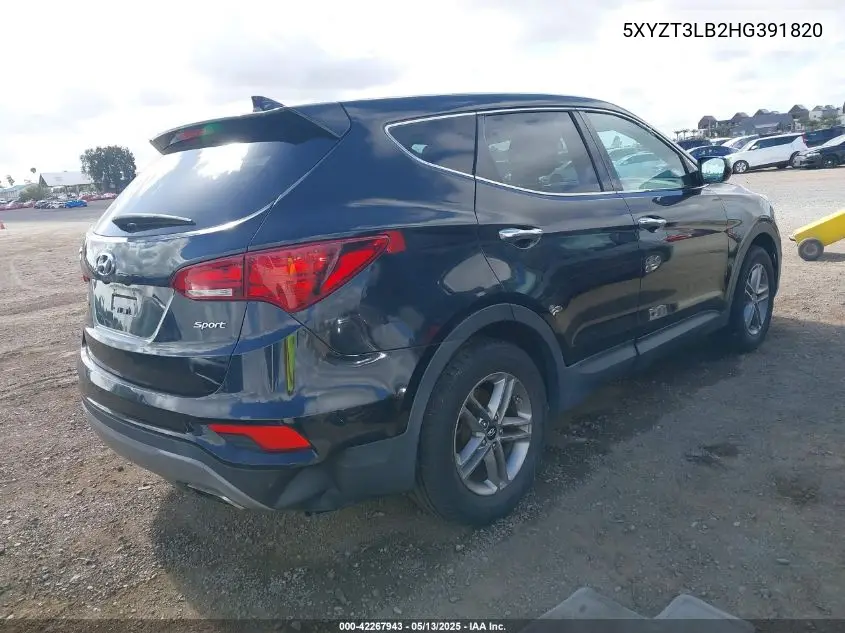 2017 Hyundai Santa Fe Sport 2.4L VIN: 5XYZT3LB2HG391820 Lot: 42267943