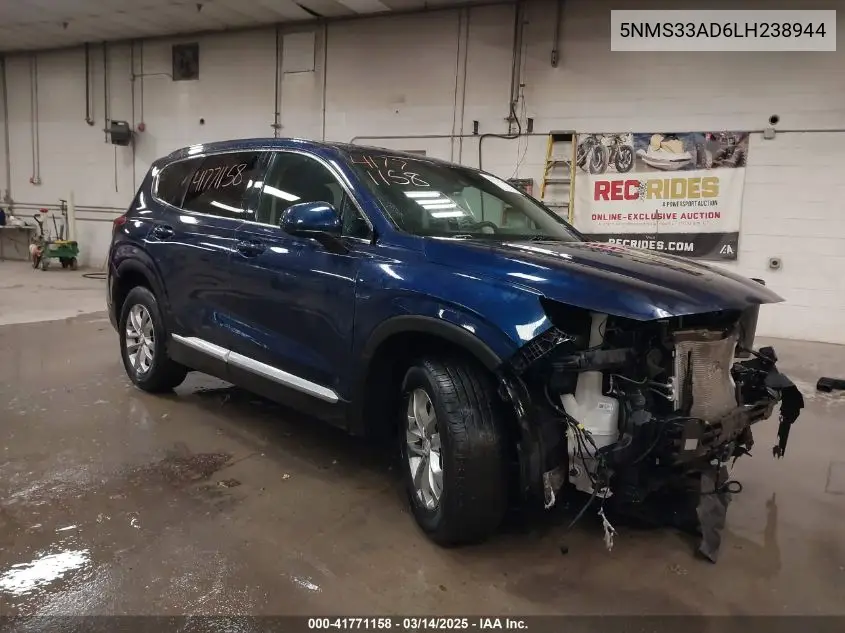 2020 Hyundai Santa Fe Sel VIN: 5NMS33AD6LH238944 Lot: 41771158