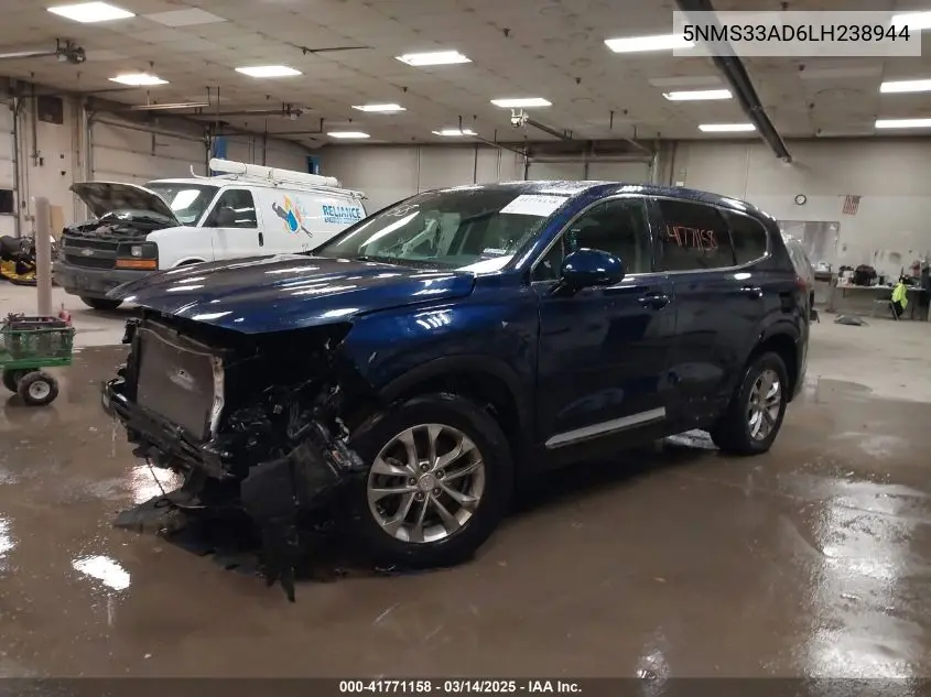 2020 Hyundai Santa Fe Sel VIN: 5NMS33AD6LH238944 Lot: 41771158