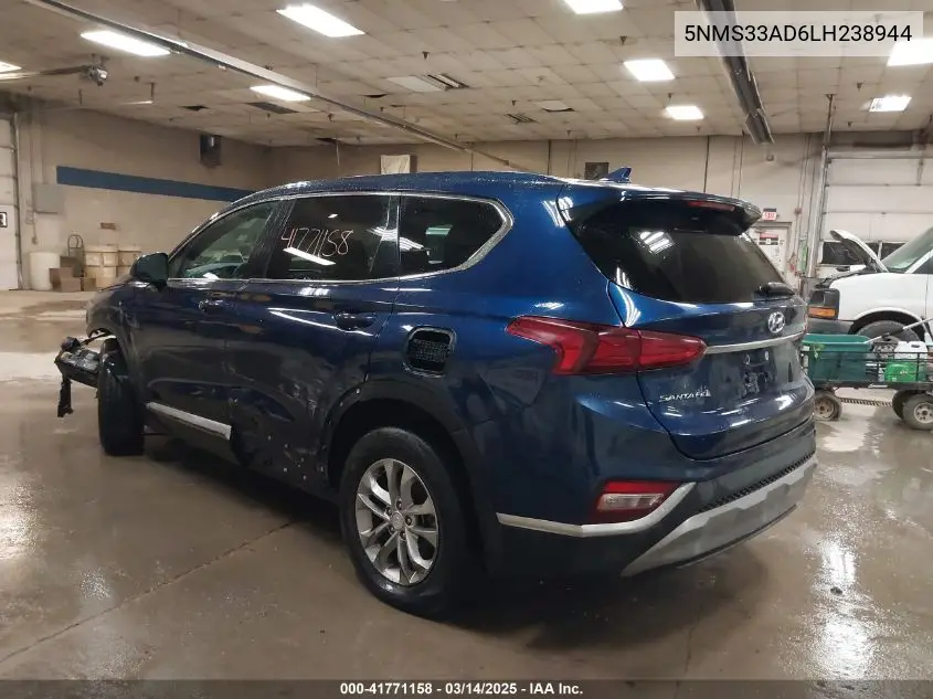 2020 Hyundai Santa Fe Sel VIN: 5NMS33AD6LH238944 Lot: 41771158