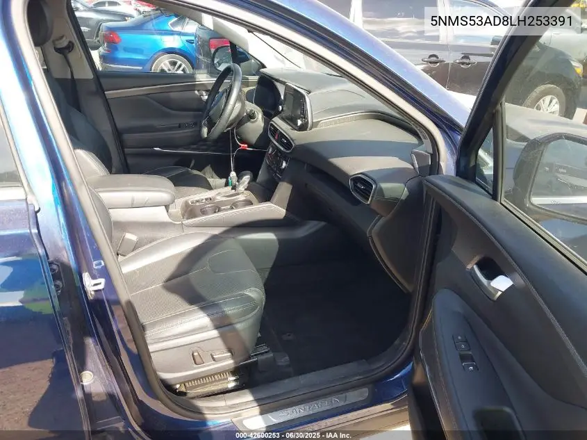 2020 Hyundai Santa Fe Limited VIN: 5NMS53AD8LH253391 Lot: 42600253