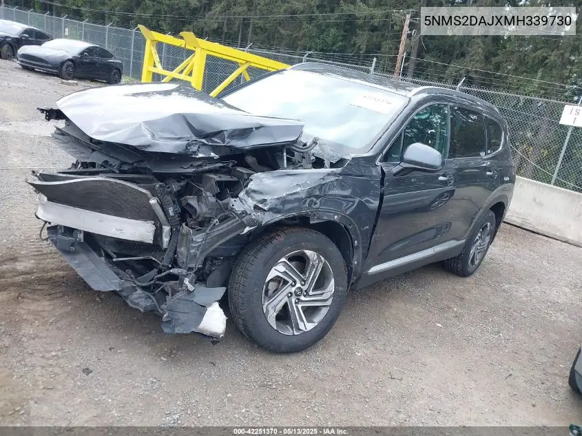 2021 Hyundai Santa Fe Sel VIN: 5NMS2DAJXMH339730 Lot: 42251370