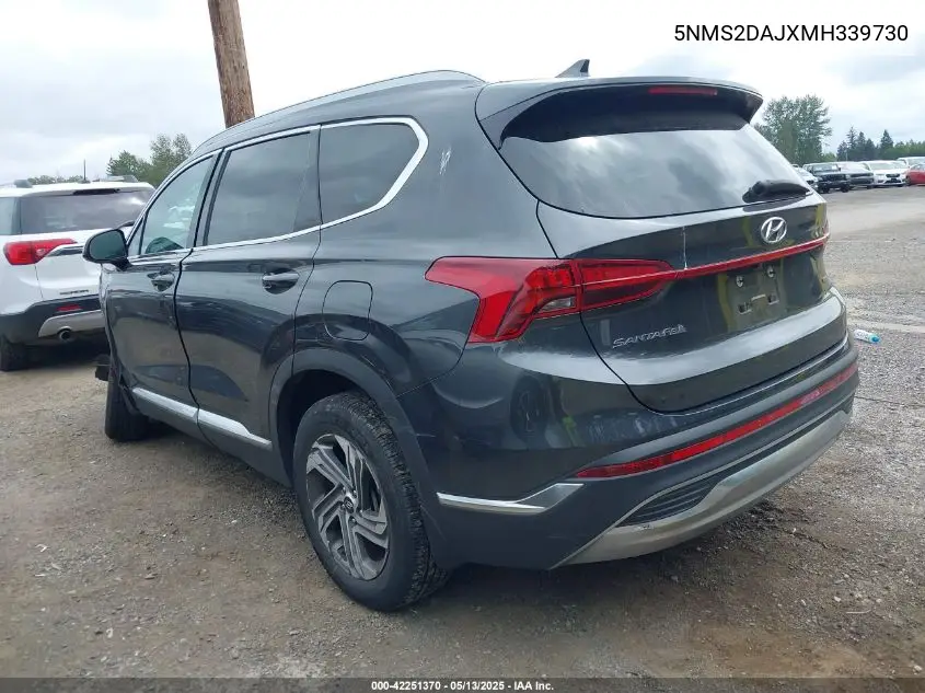 2021 Hyundai Santa Fe Sel VIN: 5NMS2DAJXMH339730 Lot: 42251370