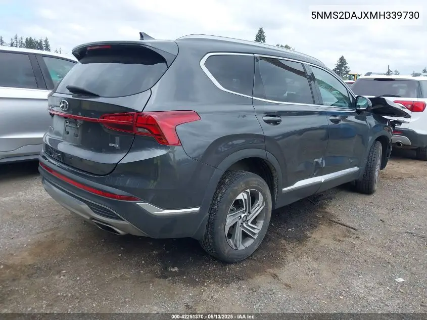 2021 Hyundai Santa Fe Sel VIN: 5NMS2DAJXMH339730 Lot: 42251370