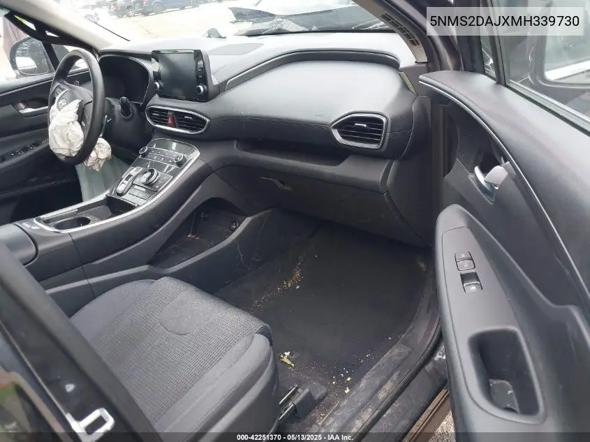 2021 Hyundai Santa Fe Sel VIN: 5NMS2DAJXMH339730 Lot: 42251370