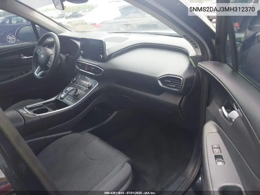 2021 Hyundai Santa Fe Sel VIN: 5NMS2DAJ3MH312370 Lot: 42611614
