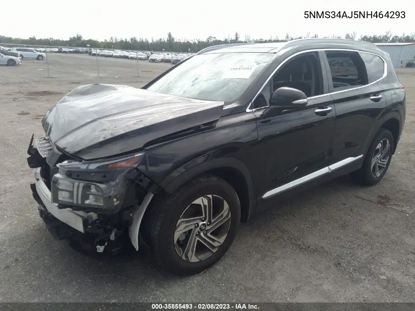 2022 Hyundai Santa Fe Sel VIN: 5NMS34AJ5NH464293 Lot: 35855493