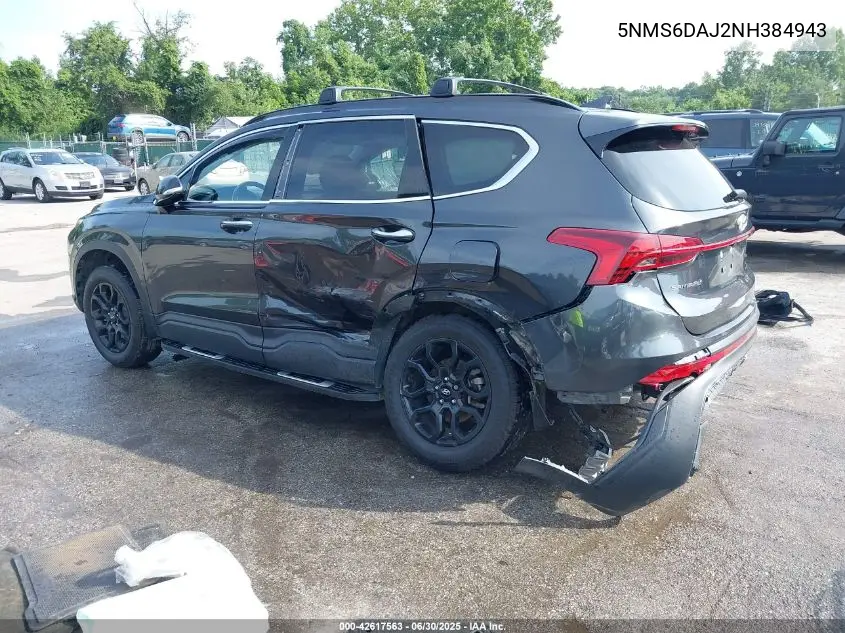 2022 Hyundai Santa Fe Sel/Xrt VIN: 5NMS6DAJ2NH384943 Lot: 42617563