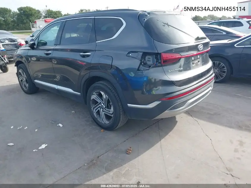 2022 Hyundai Santa Fe Sel VIN: 5NMS34AJ0NH455114 Lot: 42628053
