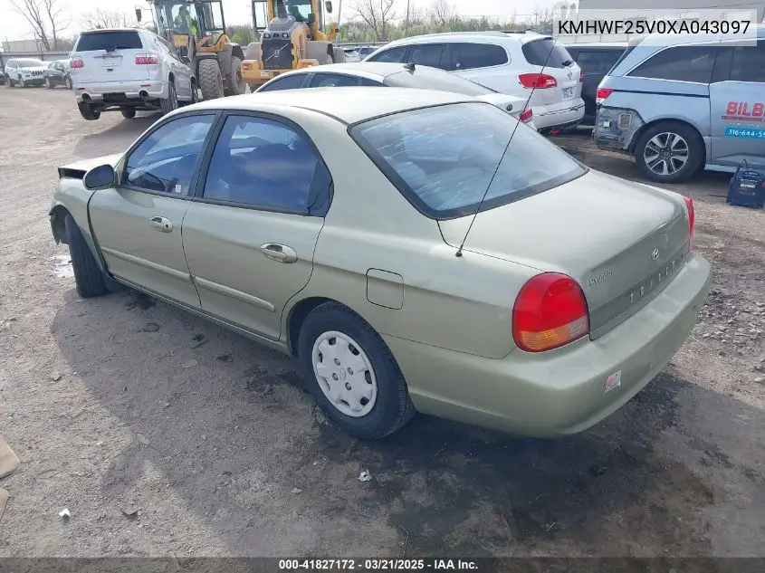 1999 Hyundai Sonata Gl VIN: KMHWF25V0XA043097 Lot: 41827172