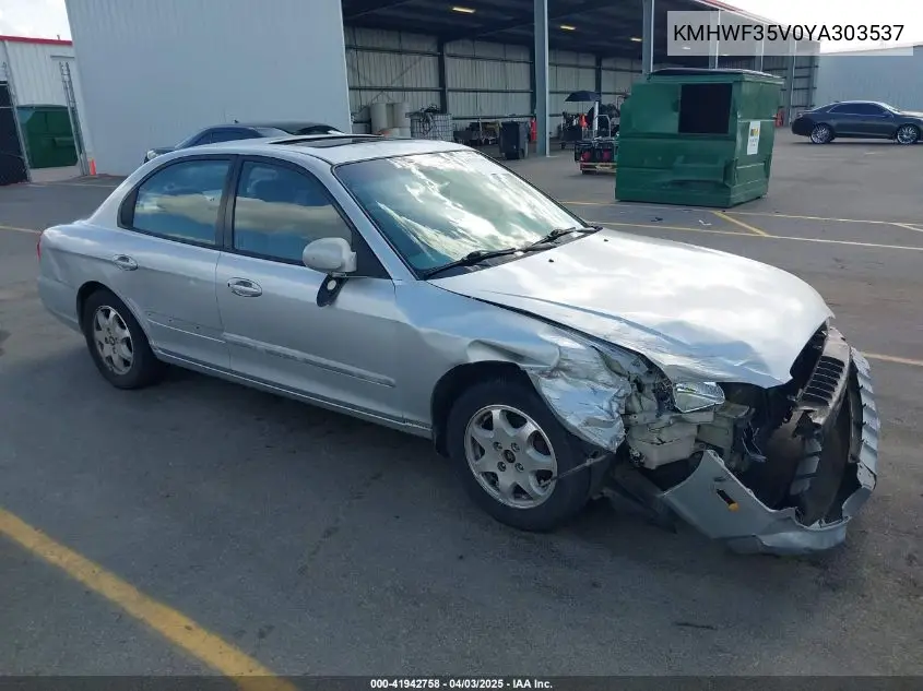 2000 Hyundai Sonata Gls V6 VIN: KMHWF35V0YA303537 Lot: 41942758
