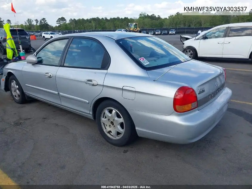 2000 Hyundai Sonata Gls V6 VIN: KMHWF35V0YA303537 Lot: 41942758