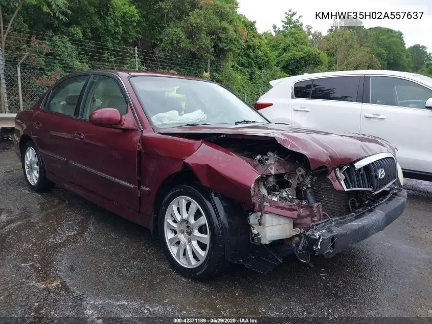 2002 Hyundai Sonata Gls/Lx VIN: KMHWF35H02A557637 Lot: 42371189