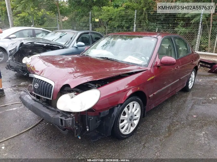 2002 Hyundai Sonata Gls/Lx VIN: KMHWF35H02A557637 Lot: 42371189