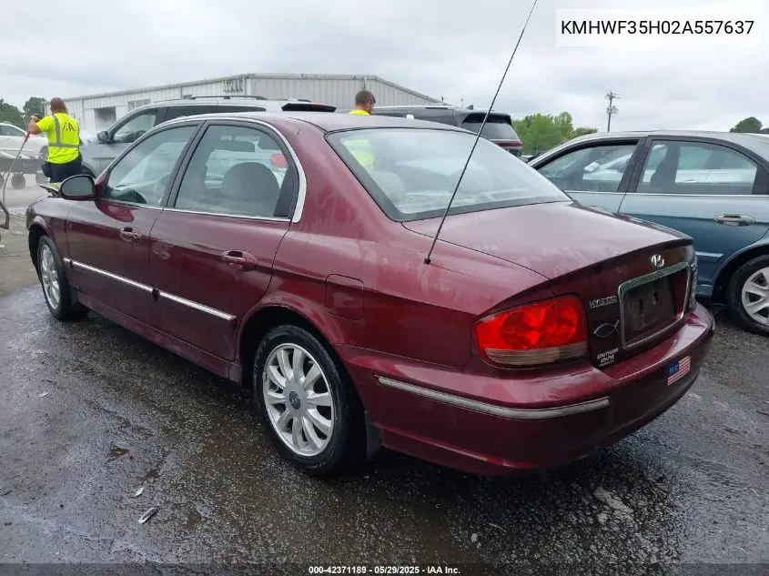 2002 Hyundai Sonata Gls/Lx VIN: KMHWF35H02A557637 Lot: 42371189