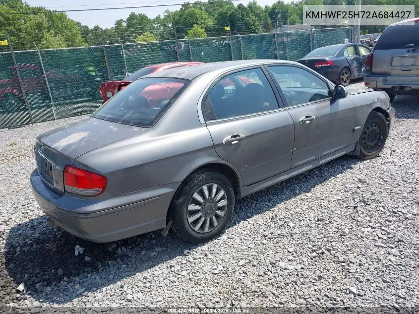 2002 Hyundai Sonata Gls VIN: KMHWF25H72A684427 Lot: 42409528