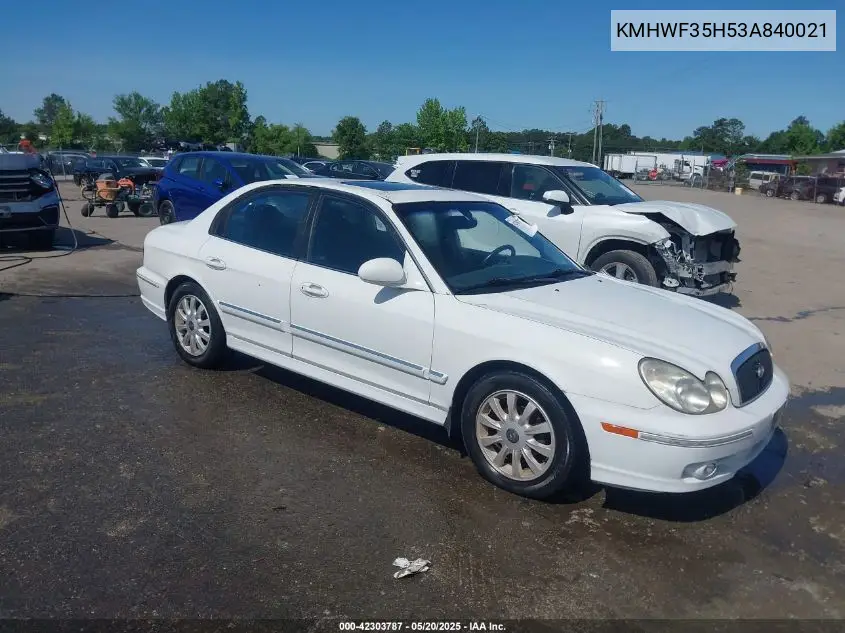 2003 Hyundai Sonata Gls/Lx VIN: KMHWF35H53A840021 Lot: 42303787