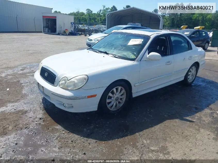 2003 Hyundai Sonata Gls/Lx VIN: KMHWF35H53A840021 Lot: 42303787