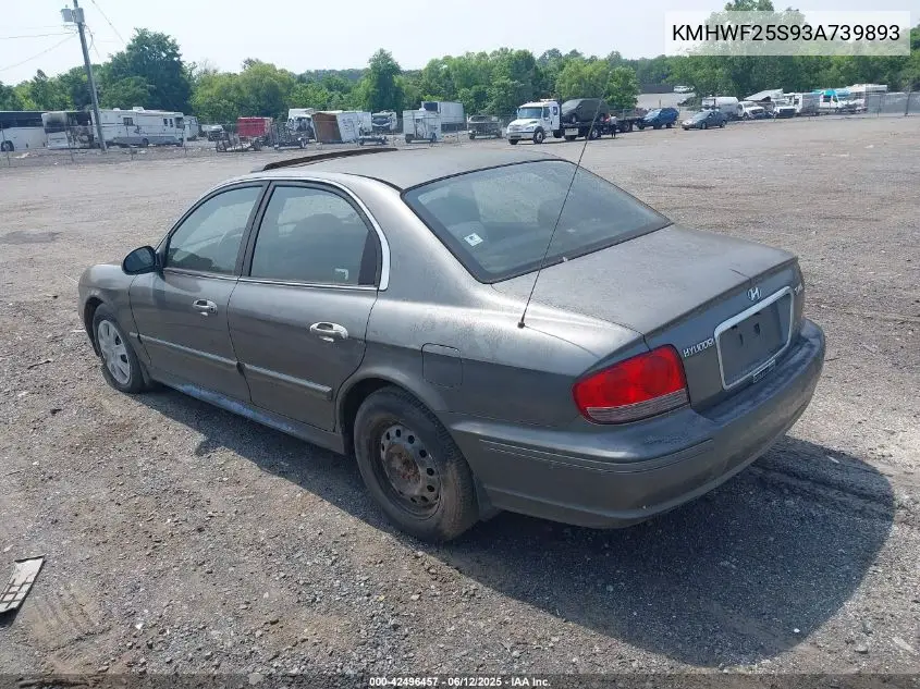 2003 Hyundai Sonata VIN: KMHWF25S93A739893 Lot: 42496457