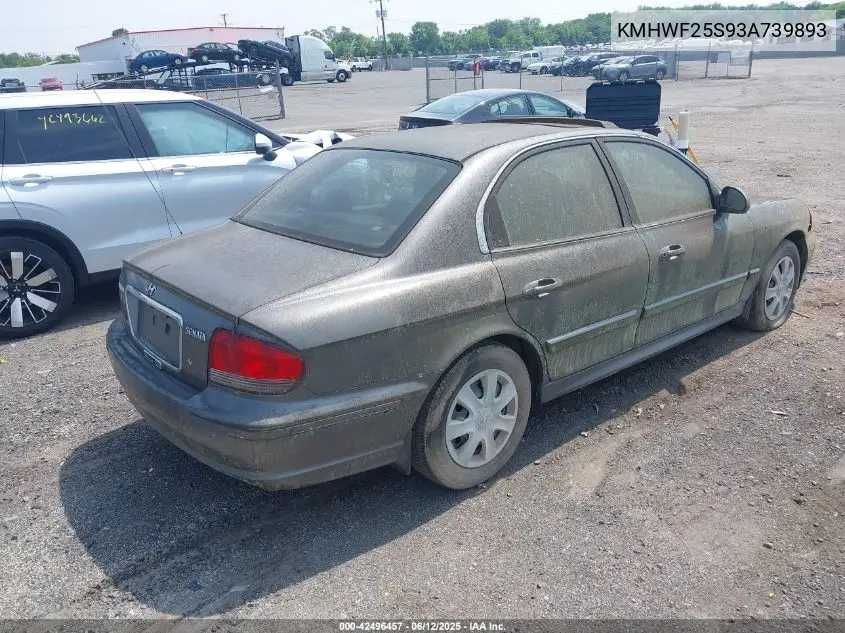 2003 Hyundai Sonata VIN: KMHWF25S93A739893 Lot: 42496457