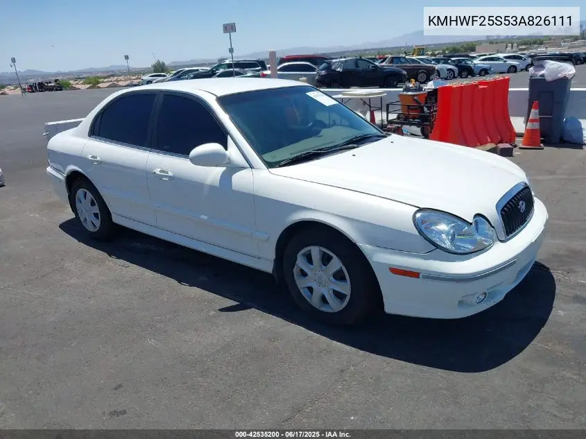 2003 Hyundai Sonata VIN: KMHWF25S53A826111 Lot: 42535200