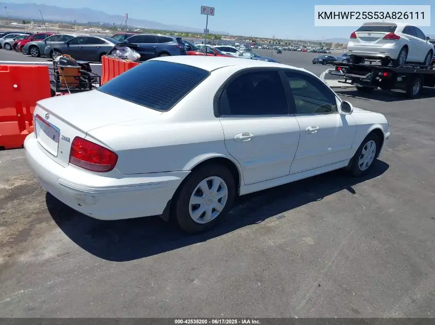 2003 Hyundai Sonata VIN: KMHWF25S53A826111 Lot: 42535200