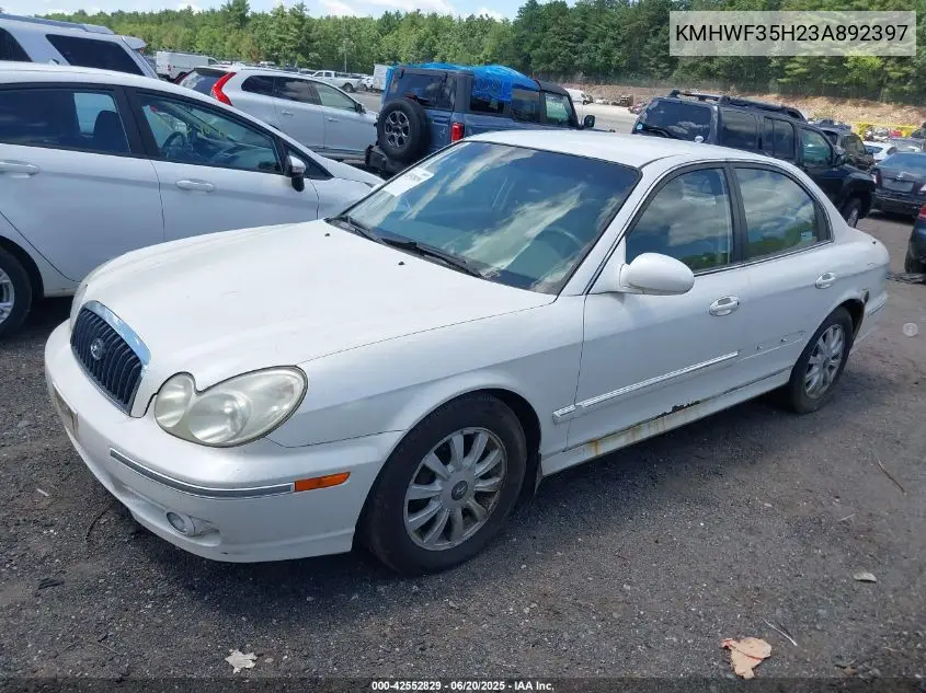 2003 Hyundai Sonata Gls/Lx VIN: KMHWF35H23A892397 Lot: 42552829