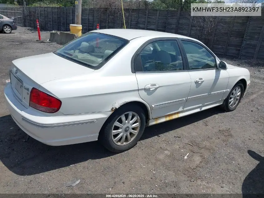 2003 Hyundai Sonata Gls/Lx VIN: KMHWF35H23A892397 Lot: 42552829