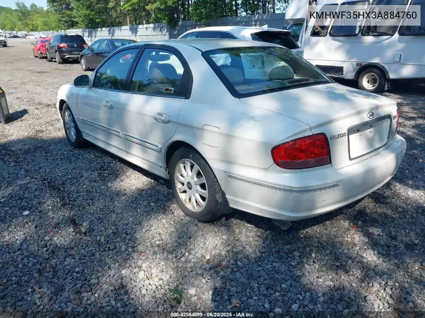2003 Hyundai Sonata Gls/Lx VIN: KMHWF35HX3A884760 Lot: 42564099