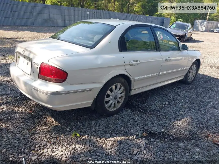 2003 Hyundai Sonata Gls/Lx VIN: KMHWF35HX3A884760 Lot: 42564099