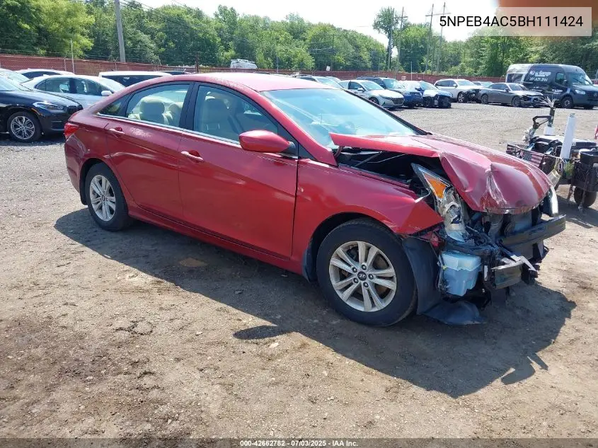 2011 Hyundai Sonata Gls VIN: 5NPEB4AC5BH111424 Lot: 42662782