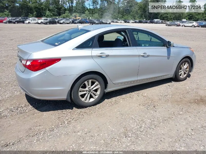 2011 Hyundai Sonata Gls VIN: 5NPEB4AC6BH217204 Lot: 42808142