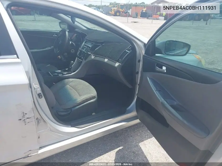 2011 Hyundai Sonata Gls VIN: 5NPEB4AC0BH111931 Lot: 42825023